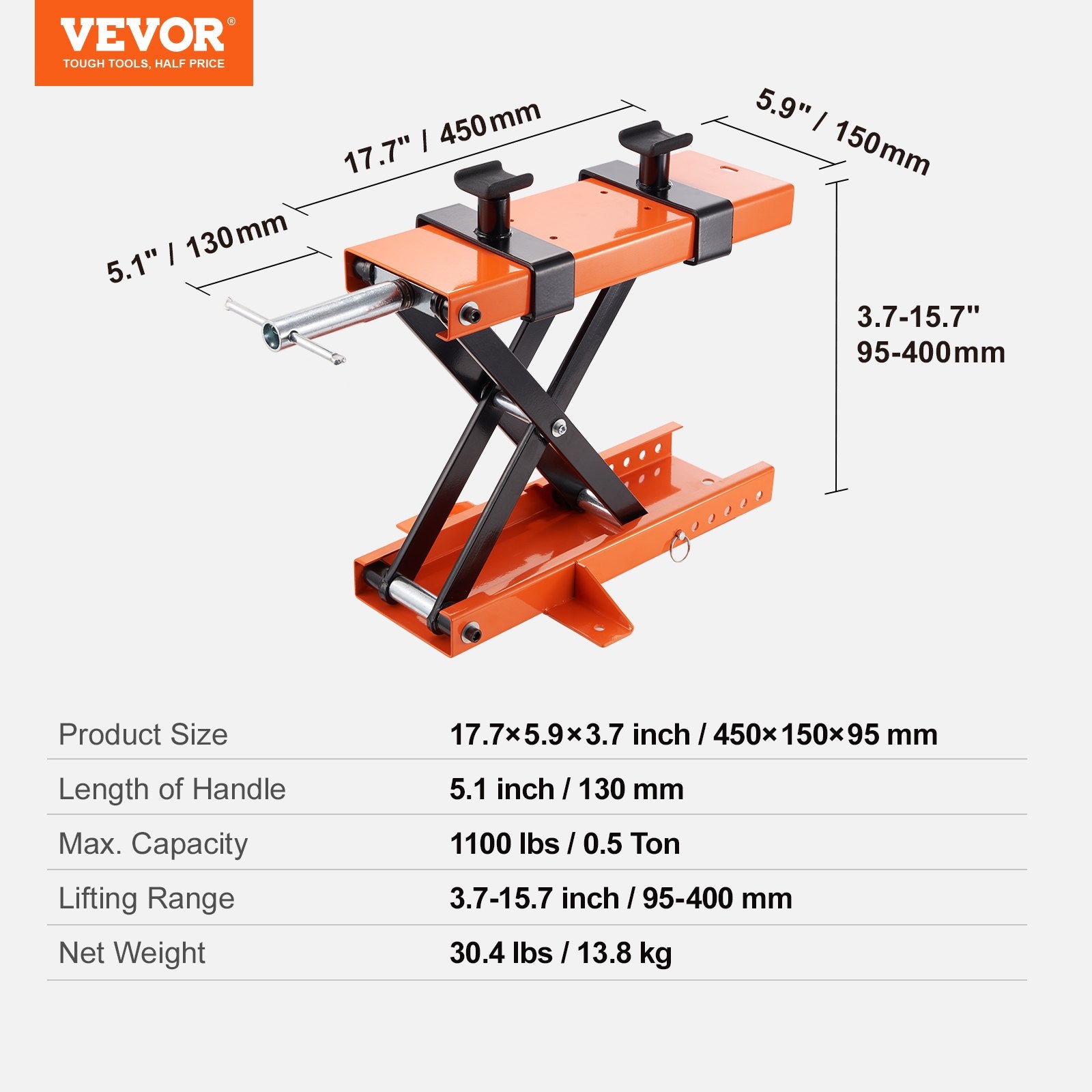 Motorcycle Lift Scissor Jack Stand 1100 Lb with Saddle ATV Lift Dirt Bike V952-MTCSJJCSB1100PWQ4V0