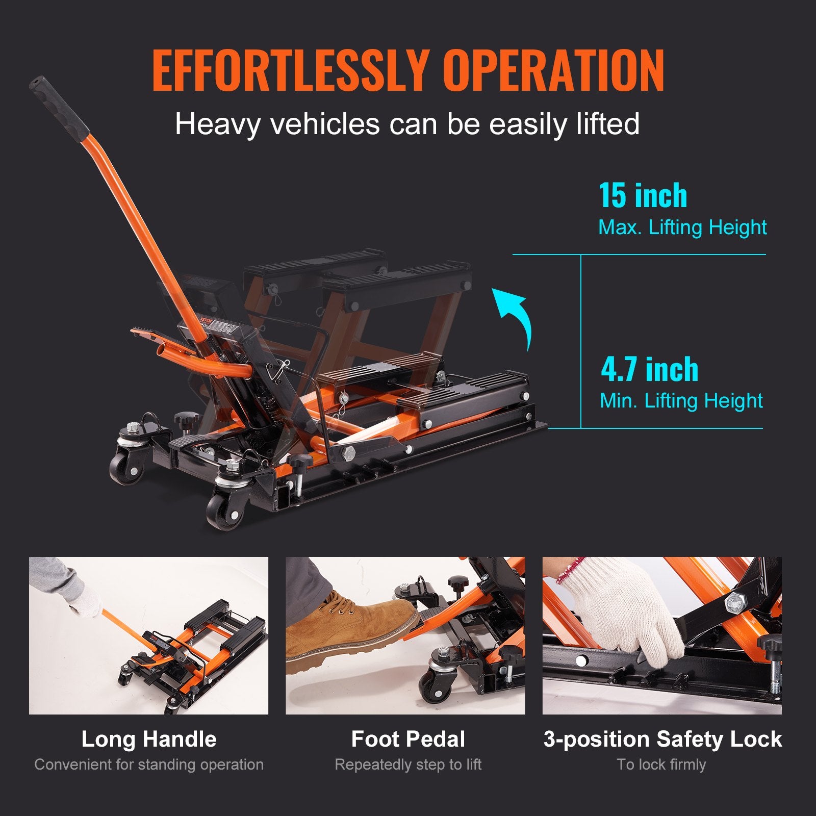 Motorcycle Hydraulic Pump Jack 1500 LBS ATV Dirt Bike Stand V952-MTCSJJYYB15004IG5V0