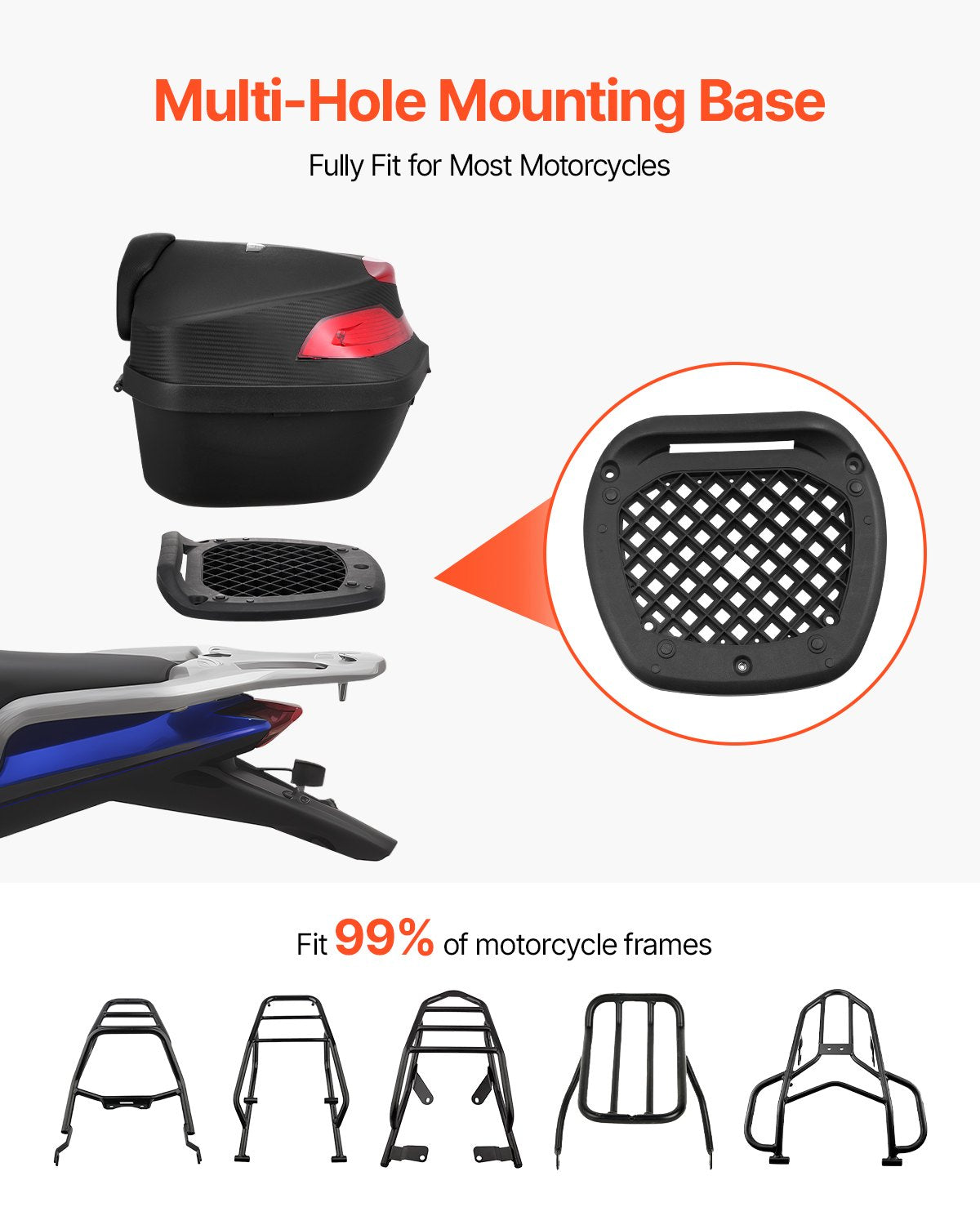48L Motorcycle Top Case Universal Motorbike Tail with Reflective Panel V952-MTCSLDXHS48LAPAJ7V0