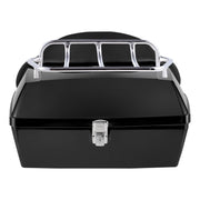 Motorcycle Top Case, Universal Durable PP Material Motorbike Tail Box with Reflective Panel, 48L Waterproof V952-MTCSLDXHS48LY0GRXV0