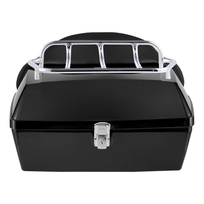 Motorcycle Top Case, Universal Durable PP Material Motorbike Tail Box with Reflective Panel, 48L Waterproof V952-MTCSLDXHS48LY0GRXV0