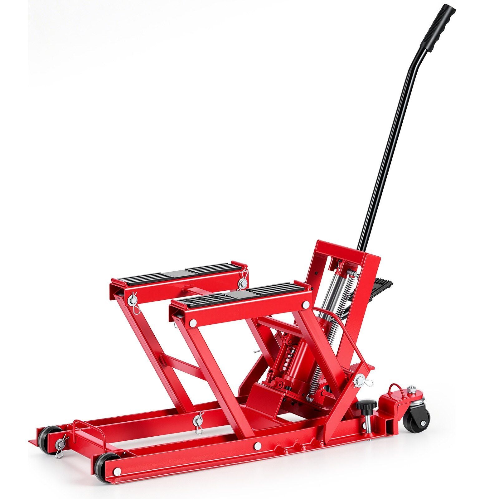 Hydraulic Motorcycle Lift Jack, 680 kg Capacity, ATV Lift Jack Portable Motorcycle Hoist Stand with 4 Wheels, V952-MTCXXSJJ150036NN8001V0