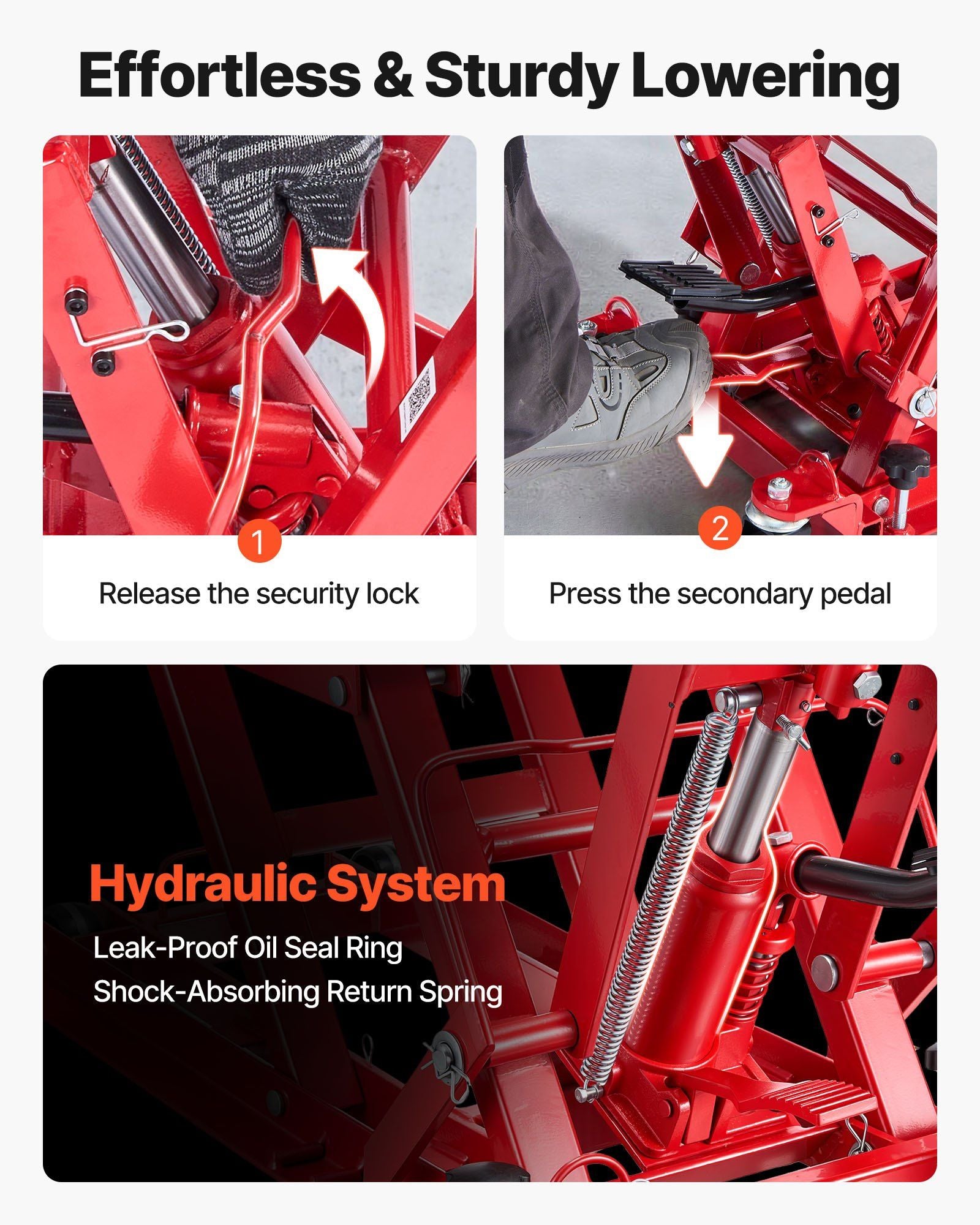 Hydraulic Motorcycle Lift Jack, 680 kg Capacity, ATV Lift Jack Portable Motorcycle Hoist Stand with 4 Wheels, V952-MTCXXSJJ150036NN8001V0