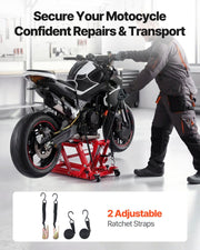Hydraulic Motorcycle Lift Jack, 680 kg Capacity, ATV Lift Jack Portable Motorcycle Hoist Stand with 4 Wheels, V952-MTCXXSJJ150036NN8001V0