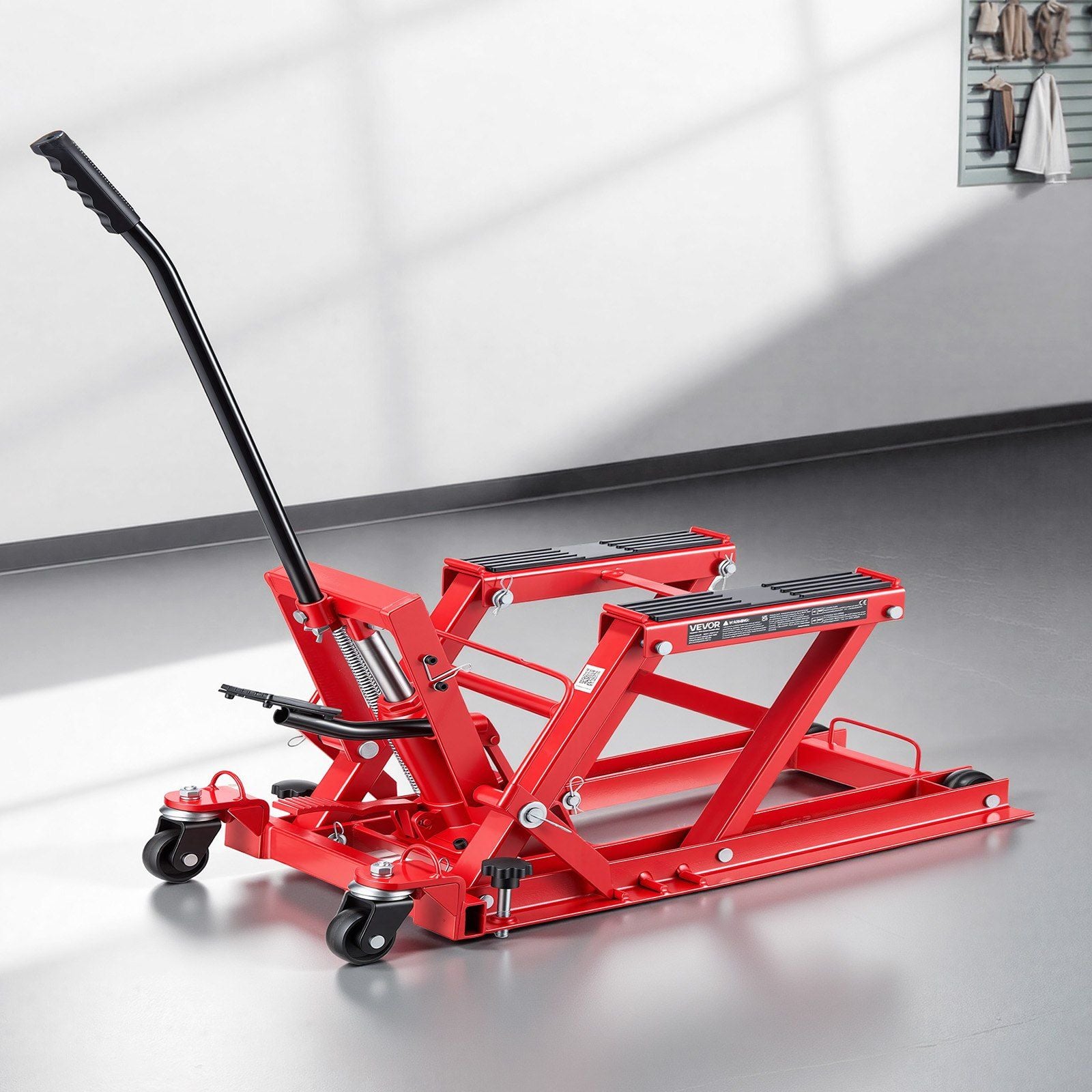 Hydraulic Motorcycle Lift Jack, 680 kg Capacity, ATV Lift Jack Portable Motorcycle Hoist Stand with 4 Wheels, V952-MTCXXSJJ150036NN8001V0