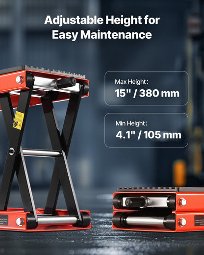 Motorcycle Lift, 1200lbs Weight Capacity, Wide Deck Motorcycle Scissor Jack, 4.1-15 in Height Range, Heavy V952-MTCXXSJJSGS1M2MZBV0