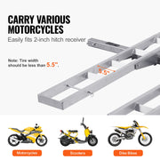 Motorcycle Carrier, 2-Bike 272.15KGS Aluminum Motorcycle Carrier Hitch Mount, Loading Ramp, Scooter Dirt Bike V952-MTCYSJLZ600BGLI5EV0