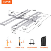 Motorcycle Carrier, 2-Bike 272.15KGS Aluminum Motorcycle Carrier Hitch Mount, Loading Ramp, Scooter Dirt Bike V952-MTCYSJLZ600BGLI5EV0