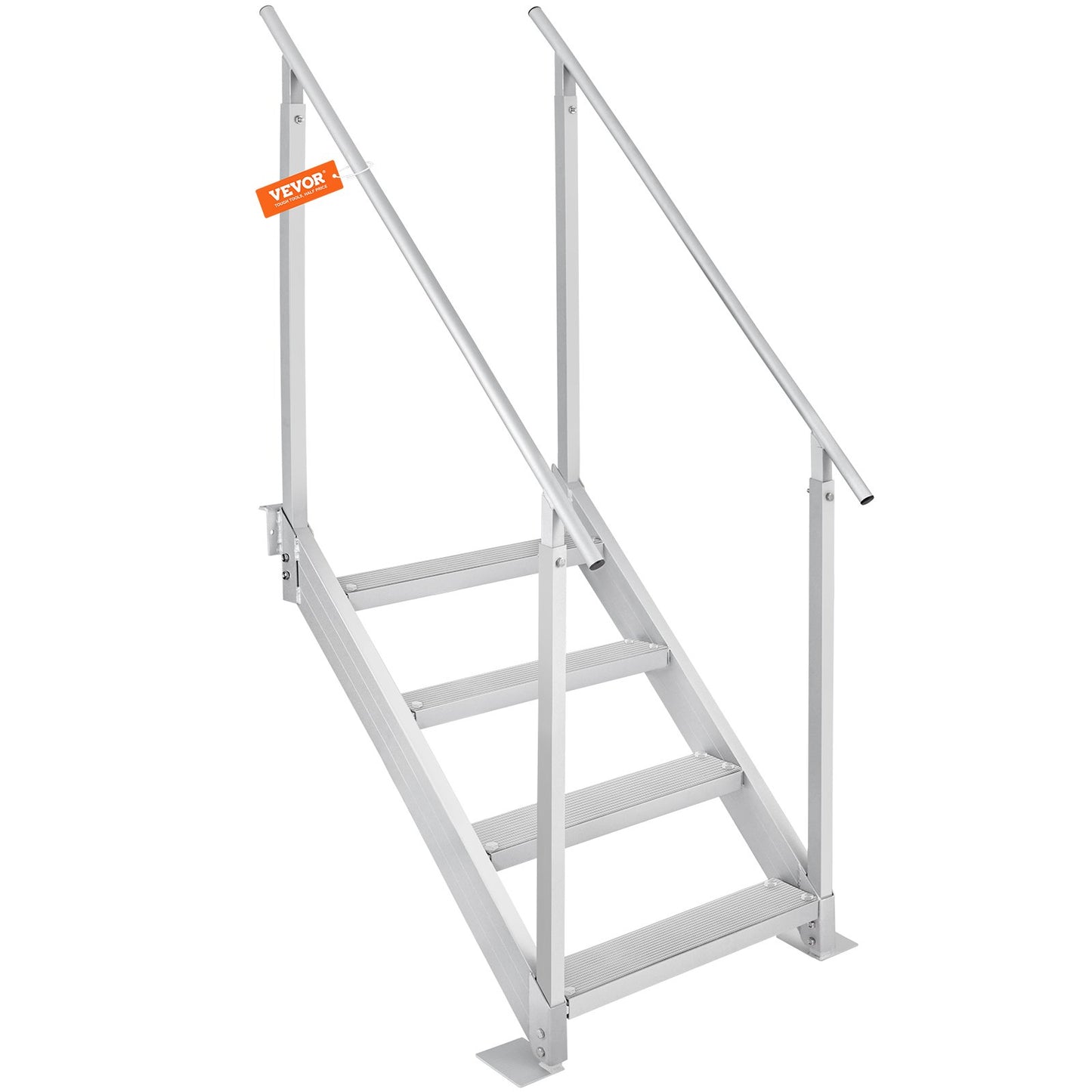Dock Ladder 4 Step, Dock Stairs 30''-38'' Adjustable Height, 227 kgs Load Capacity, Aluminum Pontoon Boat V952-MTFSTWJFHXJD56RPMV0