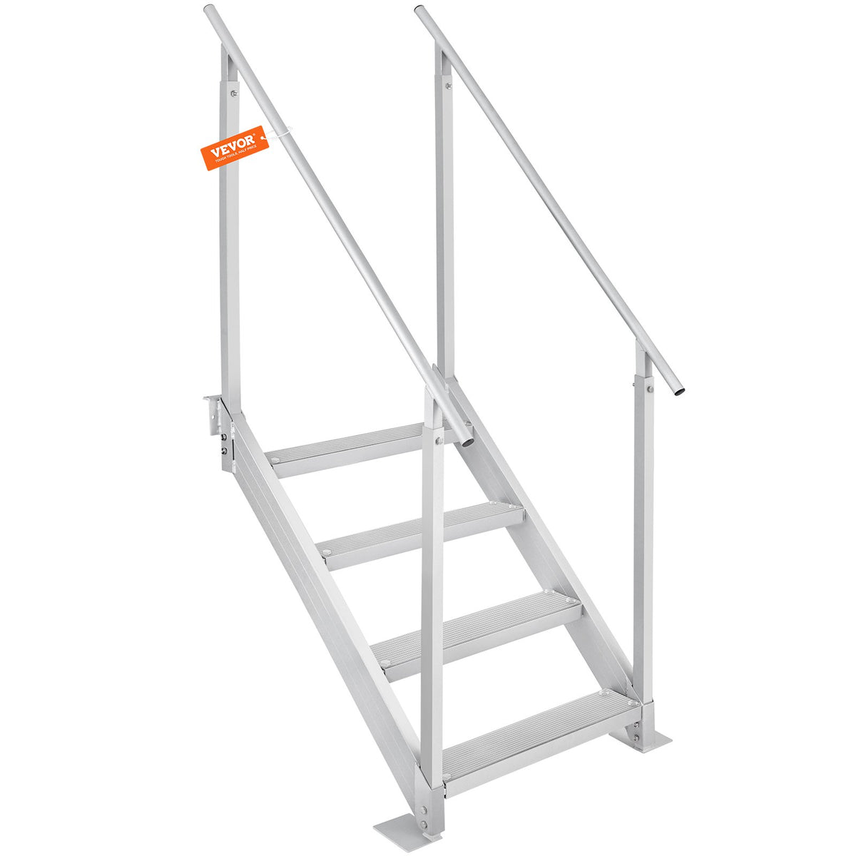 Dock Ladder 4 Step, Dock Stairs 30''-38'' Adjustable Height, 227 kgs Load Capacity, Aluminum Pontoon Boat V952-MTFSTWJFHXJD56RPMV0