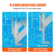 Dock Ladder 4 Step, Dock Stairs 30''-38'' Adjustable Height, 227 kgs Load Capacity, Aluminum Pontoon Boat V952-MTFSTWJFHXJD56RPMV0