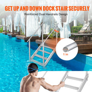 Dock Ladder 4 Step, Dock Stairs 30''-38'' Adjustable Height, 227 kgs Load Capacity, Aluminum Pontoon Boat V952-MTFSTWJFHXJD56RPMV0