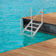 Dock Ladder 4 Step, Dock Stairs 30''-38'' Adjustable Height, 227 kgs Load Capacity, Aluminum Pontoon Boat V952-MTFSTWJFHXJD56RPMV0
