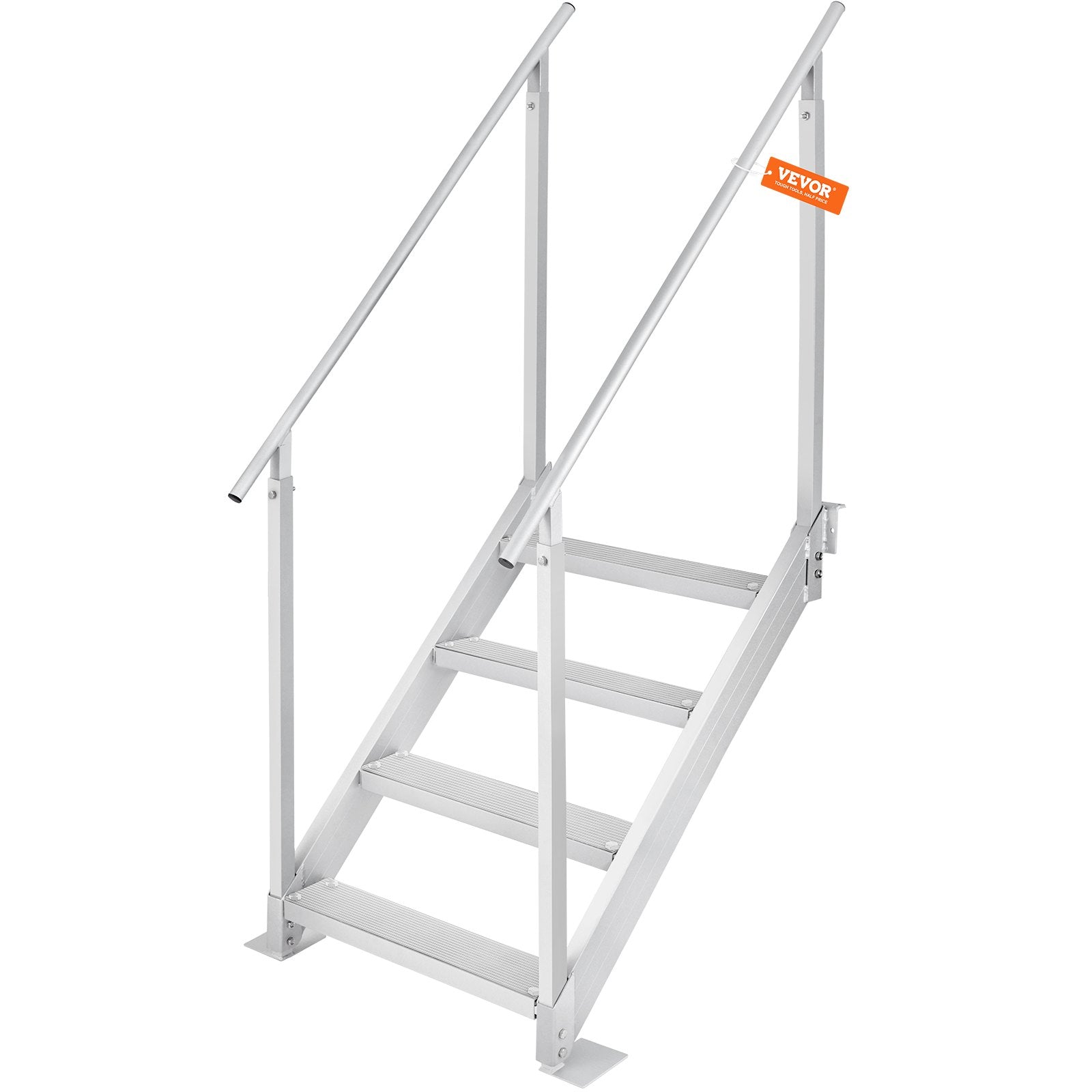 Dock Ladder 4 Step, Dock Stairs 30''-38'' Adjustable Height, 227 kgs Load Capacity, Aluminum Pontoon Boat V952-MTFSTWJFHXJD56RPMV0