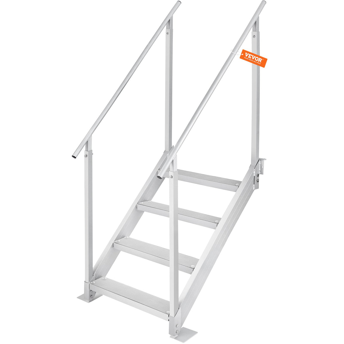 Dock Ladder 4 Step, Dock Stairs 30''-38'' Adjustable Height, 227 kgs Load Capacity, Aluminum Pontoon Boat V952-MTFSTWJFHXJD56RPMV0