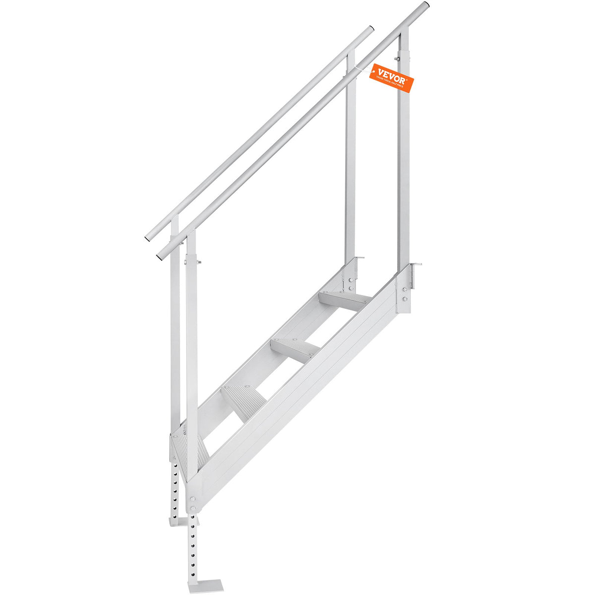 Dock Ladder 4 Step, Dock Stairs 30''-38'' Adjustable Height, 227 kgs Load Capacity, Aluminum Pontoon Boat V952-MTFSTWJFHXJD56RPMV0