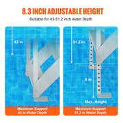 Dock Ladder, 1.09 m-1.29 m Adjustable Height, 227 kg Load Capacity, Aluminum Alloy 6 Steps Pontoon Boat V952-MTFSTWJFHXJD5J314V0
