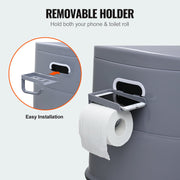 Portable Toilet for Camping, Porta Potty with 5L Detachable Inner Bucket & Removable Paper Holder, Commode V952-MTSBXSMT300BBWUTFV0
