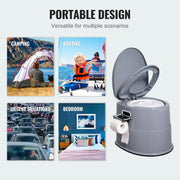 Portable Toilet for Camping, Porta Potty with 5L Detachable Inner Bucket & Removable Paper Holder, Commode V952-MTSBXSMT300BBWUTFV0