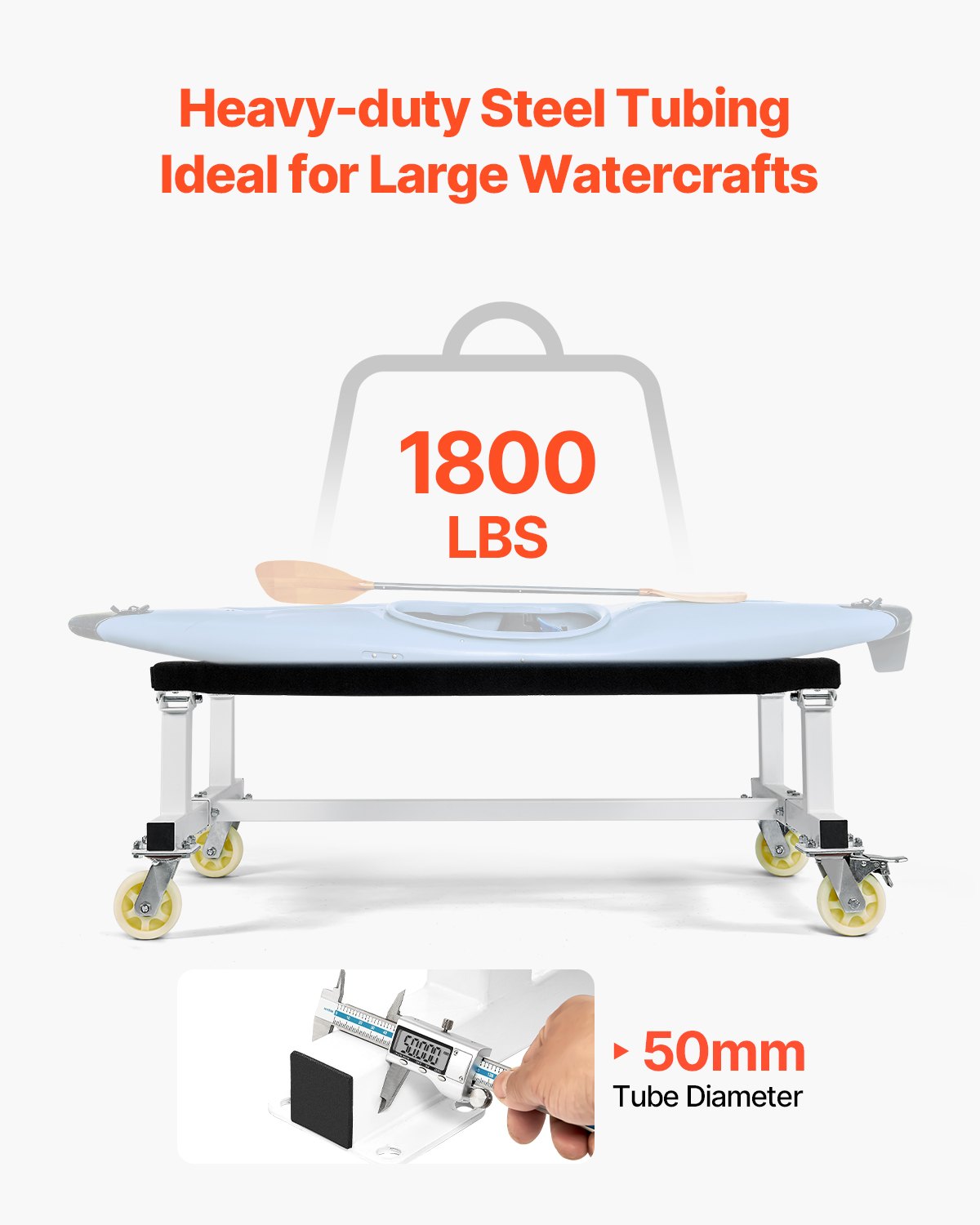 Watercraft PWC Dolly, 1800 lbs Load Capacity, Jet Ski Stand PWC Cart for Moving Watercraft, Fixed Bunk with 4 V952-MTTTC1800B00B9AWFV0