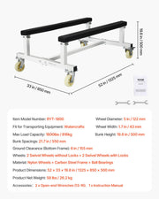 Watercraft PWC Dolly, 1800 lbs Load Capacity, Jet Ski Stand PWC Cart for Moving Watercraft, Fixed Bunk with 4 V952-MTTTC1800B00B9AWFV0