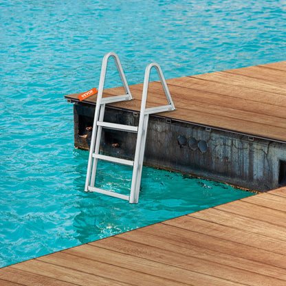 Dock Ladder, Removable 3 Steps, 159 kg Load Capacity, Aluminum Alloy Pontoon Boat Ladder with 101.6 mm Wide V952-MTXTCXSJFHXJDFX4BV0