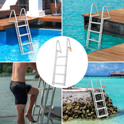 Dock Ladder, Removable 4 Steps, 350 lbs Load Capacity, Aluminum Alloy Pontoon Boat Ladder with 4'' Wide Step V952-MTXTCXSJFHXJDMGF9V0
