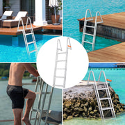 Removable Dock Ladder 5 Steps, 159 kg Load Capacity, Pontoon Boat Ladder with 4'' Wide Step & Nonslip Design V952-MTXTCXSJFHXJDO516V0
