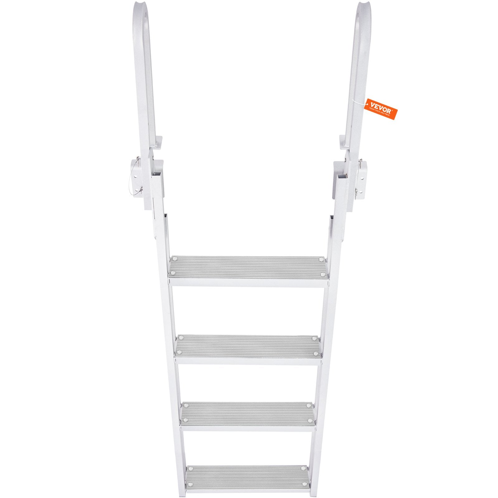 Dock Ladder Flip Up 4 Steps, 159 kg Load Capacity, Aluminum Pontoon Boat Ladder with 4" Wide Step & Nonslip V952-MTXTSFSJFHXJD7NNUV0