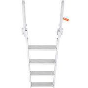 Dock Ladder Flip Up 4 Steps, 159 kg Load Capacity, Aluminum Pontoon Boat Ladder with 4" Wide Step & Nonslip V952-MTXTSFSJFHXJD7NNUV0