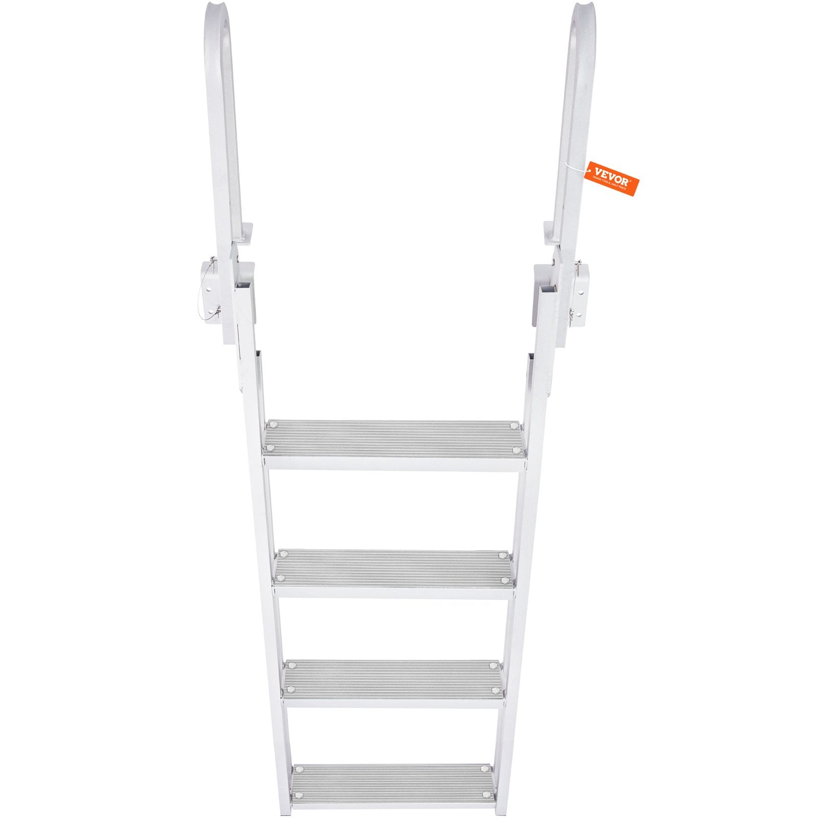 Dock Ladder Flip Up 4 Steps, 159 kg Load Capacity, Aluminum Pontoon Boat Ladder with 4" Wide Step & Nonslip V952-MTXTSFSJFHXJD7NNUV0