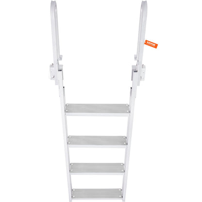 Dock Ladder Flip Up 4 Steps, 159 kg Load Capacity, Aluminum Pontoon Boat Ladder with 4" Wide Step & Nonslip V952-MTXTSFSJFHXJD7NNUV0