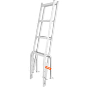 Dock Ladder Flip Up 4 Steps, 159 kg Load Capacity, Aluminum Pontoon Boat Ladder with 4" Wide Step & Nonslip V952-MTXTSFSJFHXJD7NNUV0
