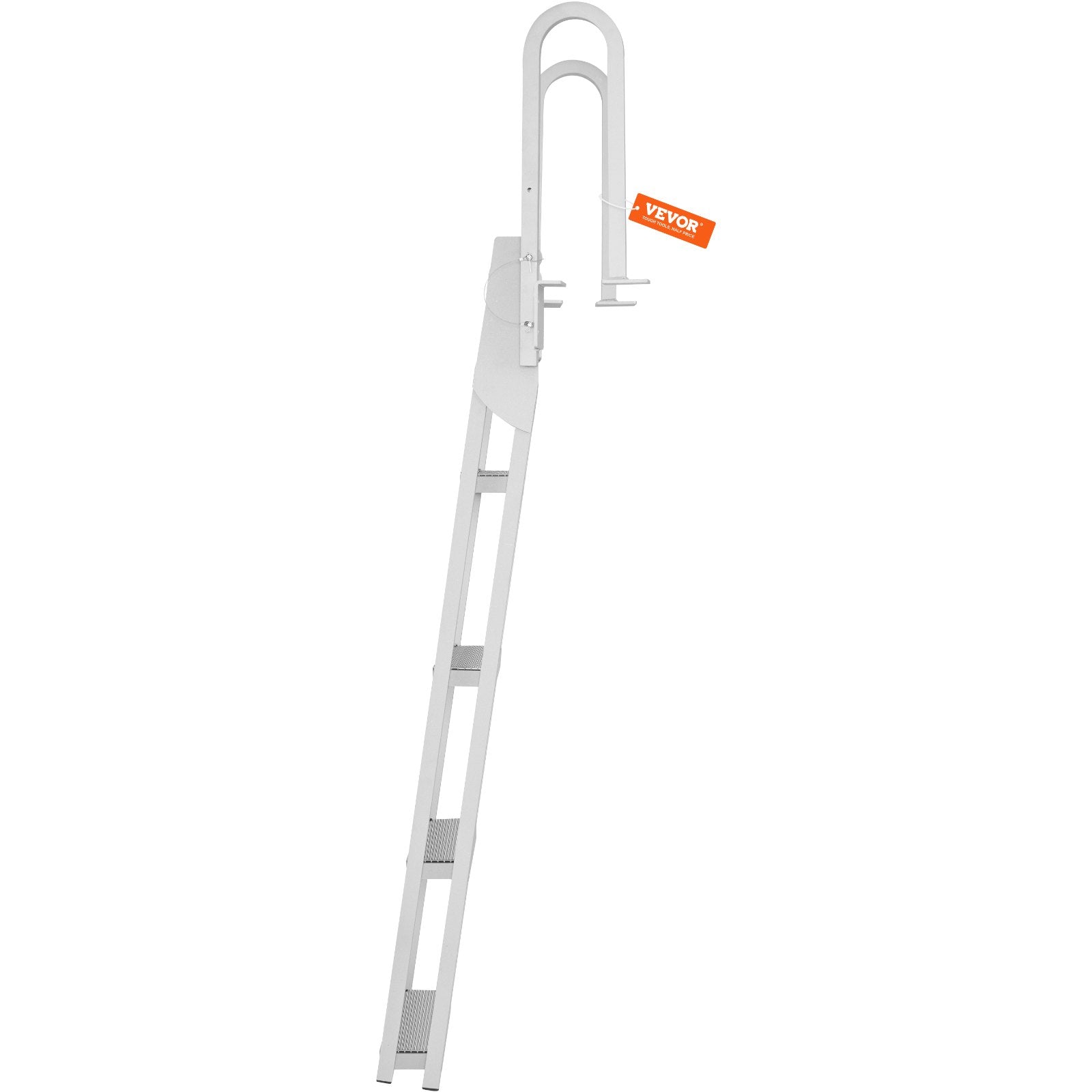 Dock Ladder Flip Up 4 Steps, 159 kg Load Capacity, Aluminum Pontoon Boat Ladder with 4" Wide Step & Nonslip V952-MTXTSFSJFHXJD7NNUV0