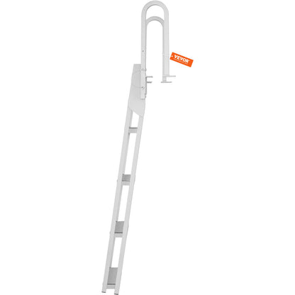 Dock Ladder Flip Up 4 Steps, 159 kg Load Capacity, Aluminum Pontoon Boat Ladder with 4" Wide Step & Nonslip V952-MTXTSFSJFHXJD7NNUV0