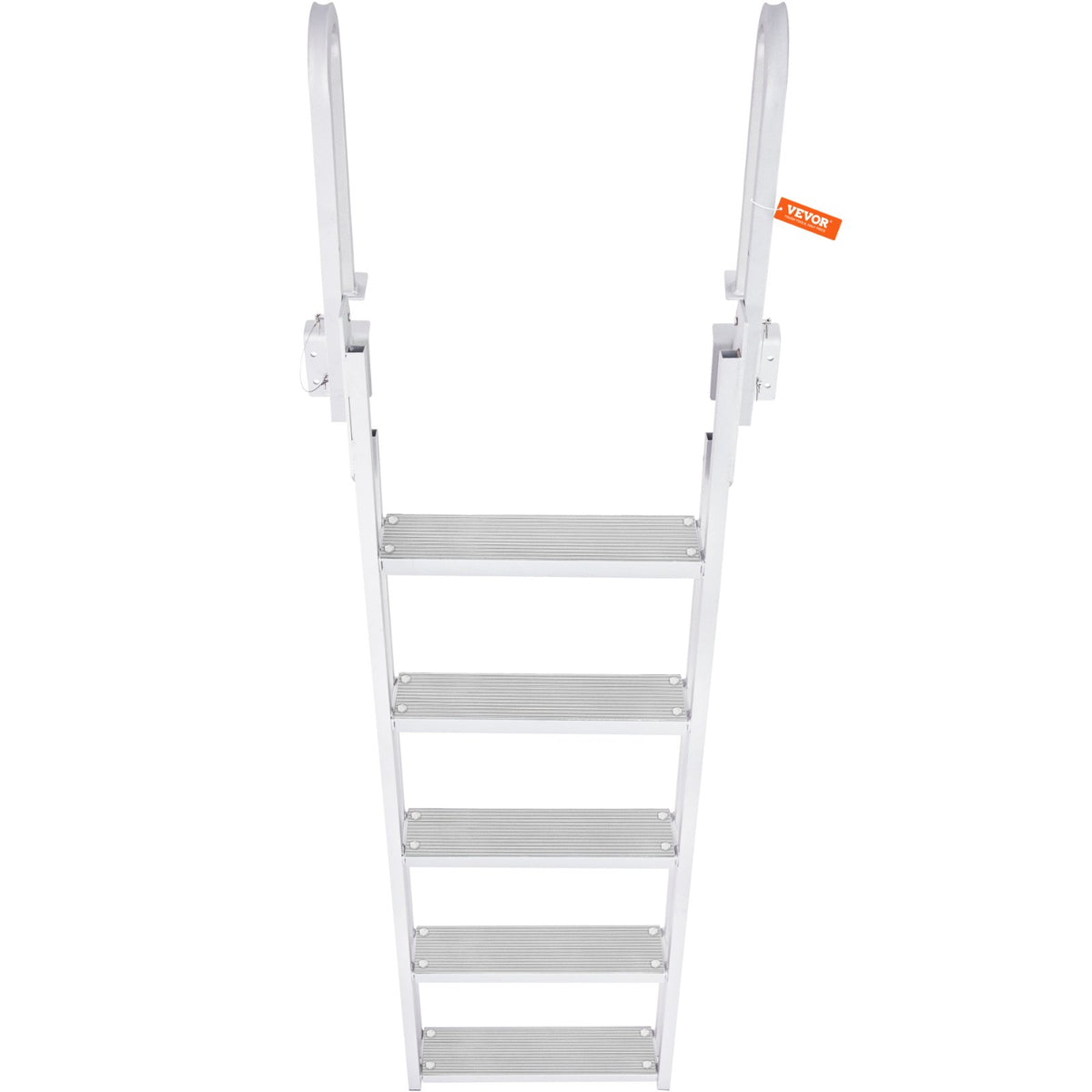 Dock Ladder Flip Up 5 Steps, 350lbs Load Capacity, Aluminum Pontoon Boat Ladder with 4" Wide Step & Nonslip V952-MTXTSFSJFHXJDZKVCV0