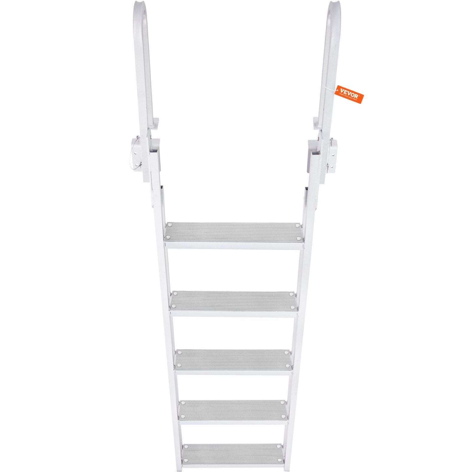Dock Ladder Flip Up 5 Steps, 350lbs Load Capacity, Aluminum Pontoon Boat Ladder with 4" Wide Step & Nonslip V952-MTXTSFSJFHXJDZKVCV0