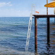 Dock Ladder Flip Up 5 Steps, 350lbs Load Capacity, Aluminum Pontoon Boat Ladder with 4" Wide Step & Nonslip V952-MTXTSFSJFHXJDZKVCV0