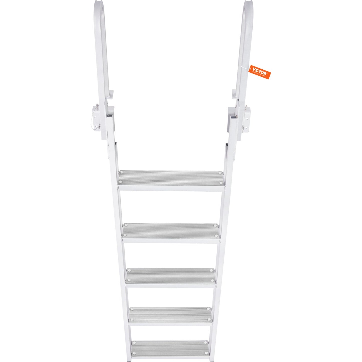 Dock Ladder Flip Up 5 Steps, 350lbs Load Capacity, Aluminum Pontoon Boat Ladder with 4" Wide Step & Nonslip V952-MTXTSFSJFHXJDZKVCV0