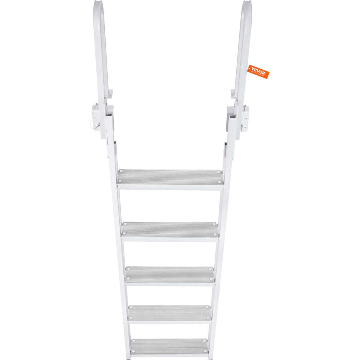 Dock Ladder Flip Up 5 Steps, 350lbs Load Capacity, Aluminum Pontoon Boat Ladder with 4" Wide Step & Nonslip V952-MTXTSFSJFHXJDZKVCV0
