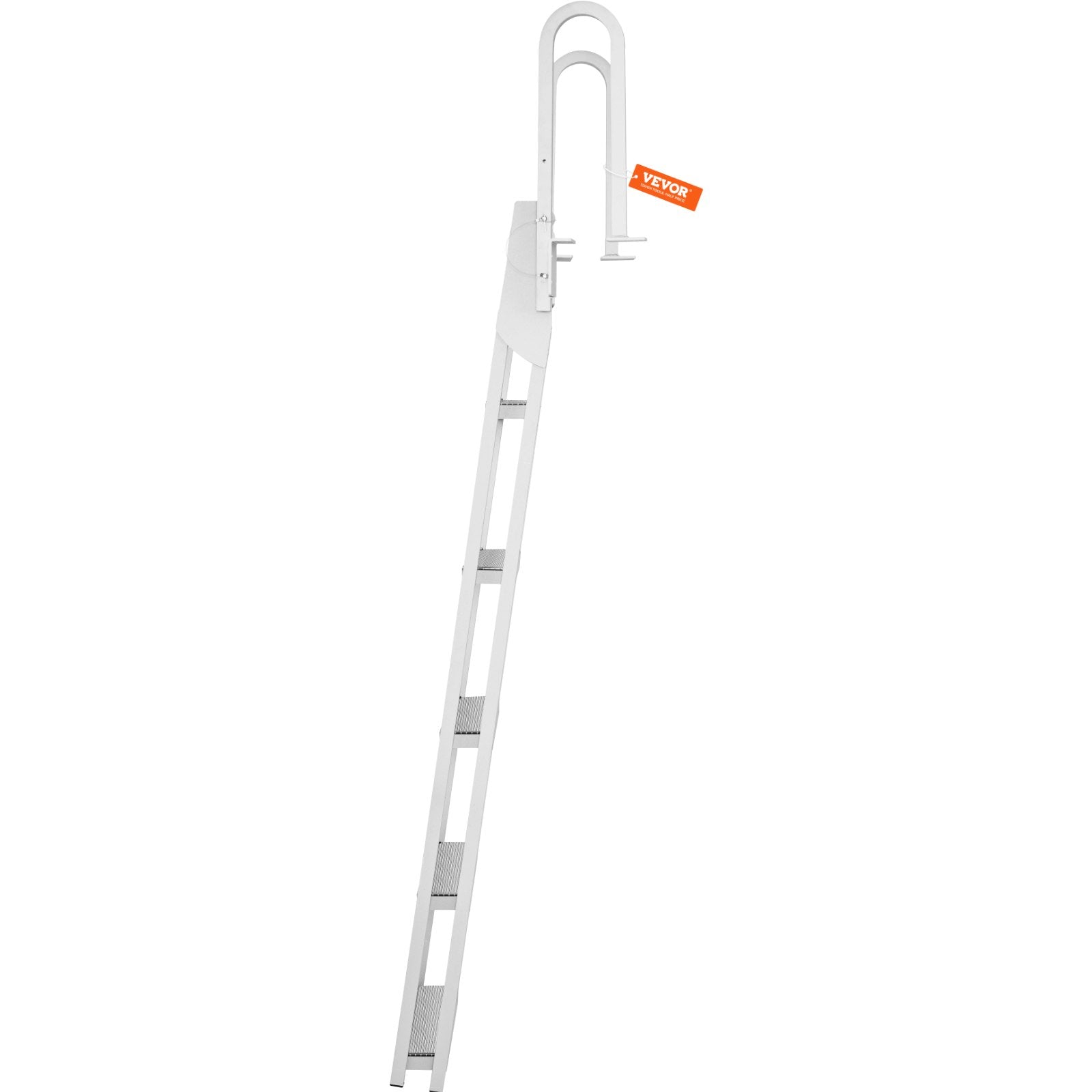 Dock Ladder Flip Up 5 Steps, 350lbs Load Capacity, Aluminum Pontoon Boat Ladder with 4" Wide Step & Nonslip V952-MTXTSFSJFHXJDZKVCV0