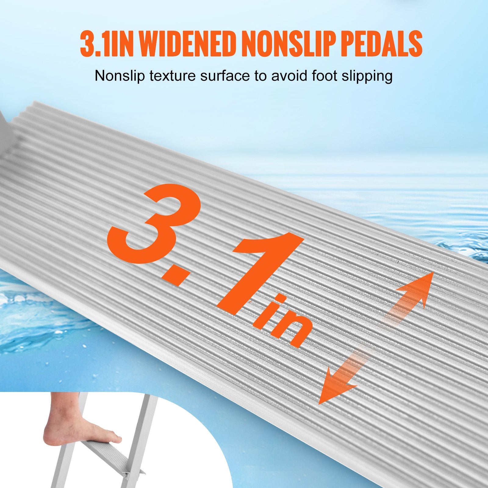Dock Ladder, Removable 3 Steps, 227 kg Load Capacity, Aluminum Alloy Pontoon Boat Ladder with 7.9 cm Wide V952-MTZTCXSJFHXJDP38PV0