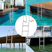 Dock Ladder, Removable 3 Steps, 227 kg Load Capacity, Aluminum Alloy Pontoon Boat Ladder with 7.9 cm Wide V952-MTZTCXSJFHXJDP38PV0