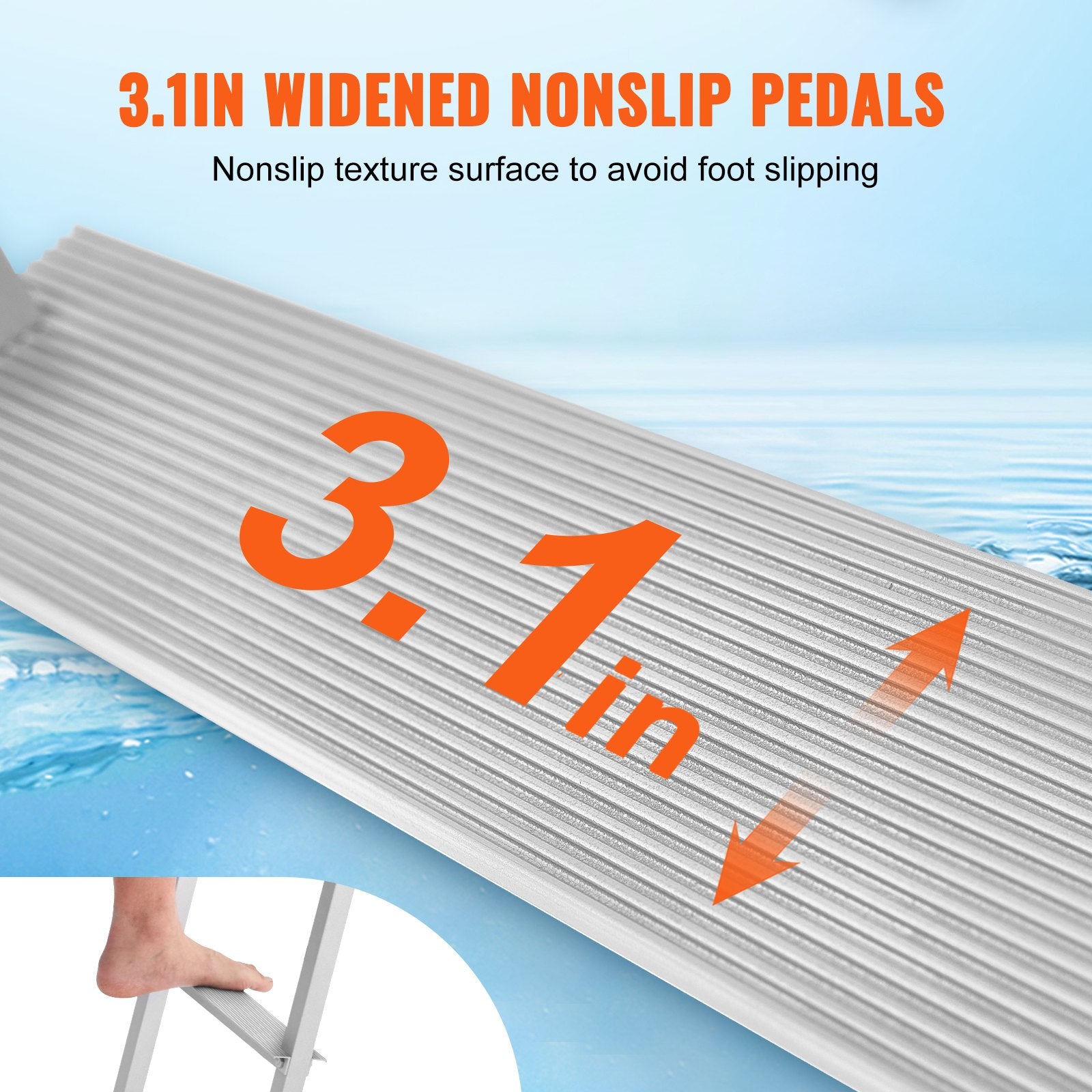 Dock Ladder, Removable 5 Steps, 227 kgs Load Capacity, Aluminum Alloy Pontoon Boat Ladder with 3.1'' Wide V952-MTZTCXSJFHXJDR9U9V0