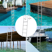 Dock Ladder, Removable 5 Steps, 227 kgs Load Capacity, Aluminum Alloy Pontoon Boat Ladder with 3.1'' Wide V952-MTZTCXSJFHXJDR9U9V0