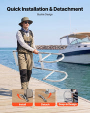 Removable Dock Ladder, 4 Steps, Aluminum Alloy Pontoon Boat Swim Ladder, with Non-Slip Wide Steps, 227 kg V952-MTZTCXSWPJ50ALQSF001V0