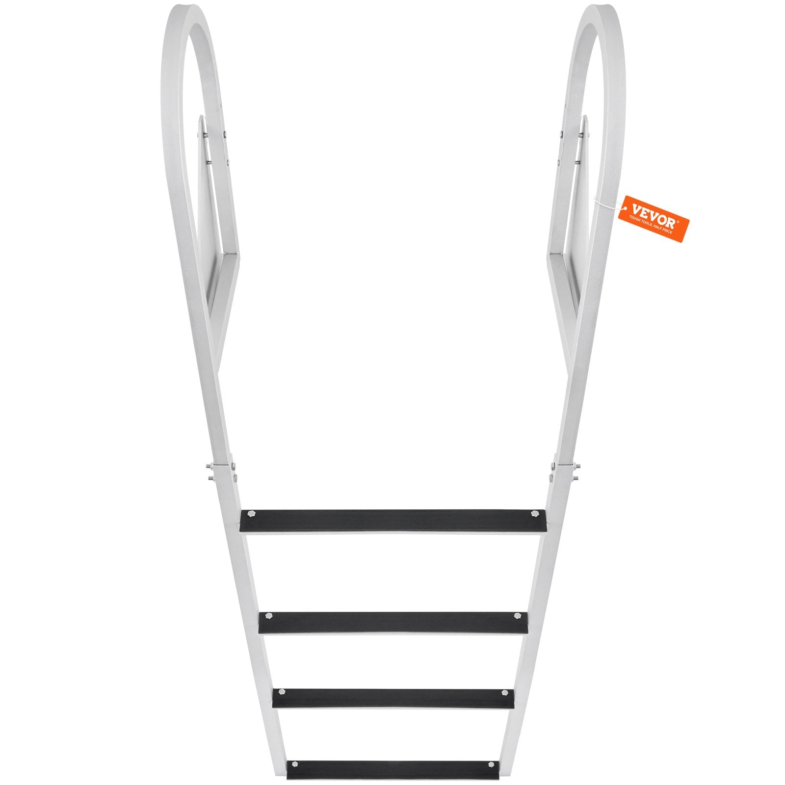 Dock Ladder, Flip-Up 4 Steps, 159 kg Load Capacity, Aluminum Alloy Pontoon Boat Ladder with 50.8 mm Wide Step V952-MTZTSFSJFHXJDNMHPV0
