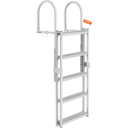 Dock Ladder, Retractable 5 Steps, 350 lbs Load Capacity, Aluminum Alloy Pontoon Boat Ladder with V952-MTZTSSSWJFHXJQFTNV0