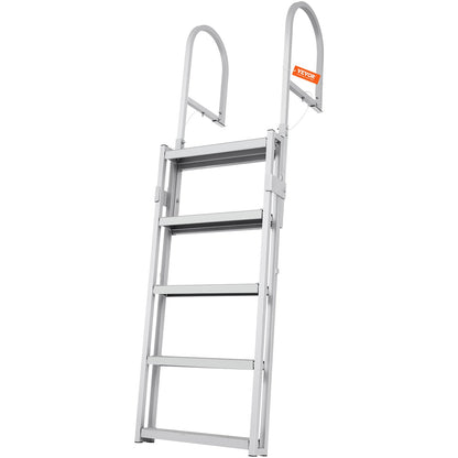 Dock Ladder, Retractable 5 Steps, 350 lbs Load Capacity, Aluminum Alloy Pontoon Boat Ladder with V952-MTZTSSSWJFHXJQFTNV0