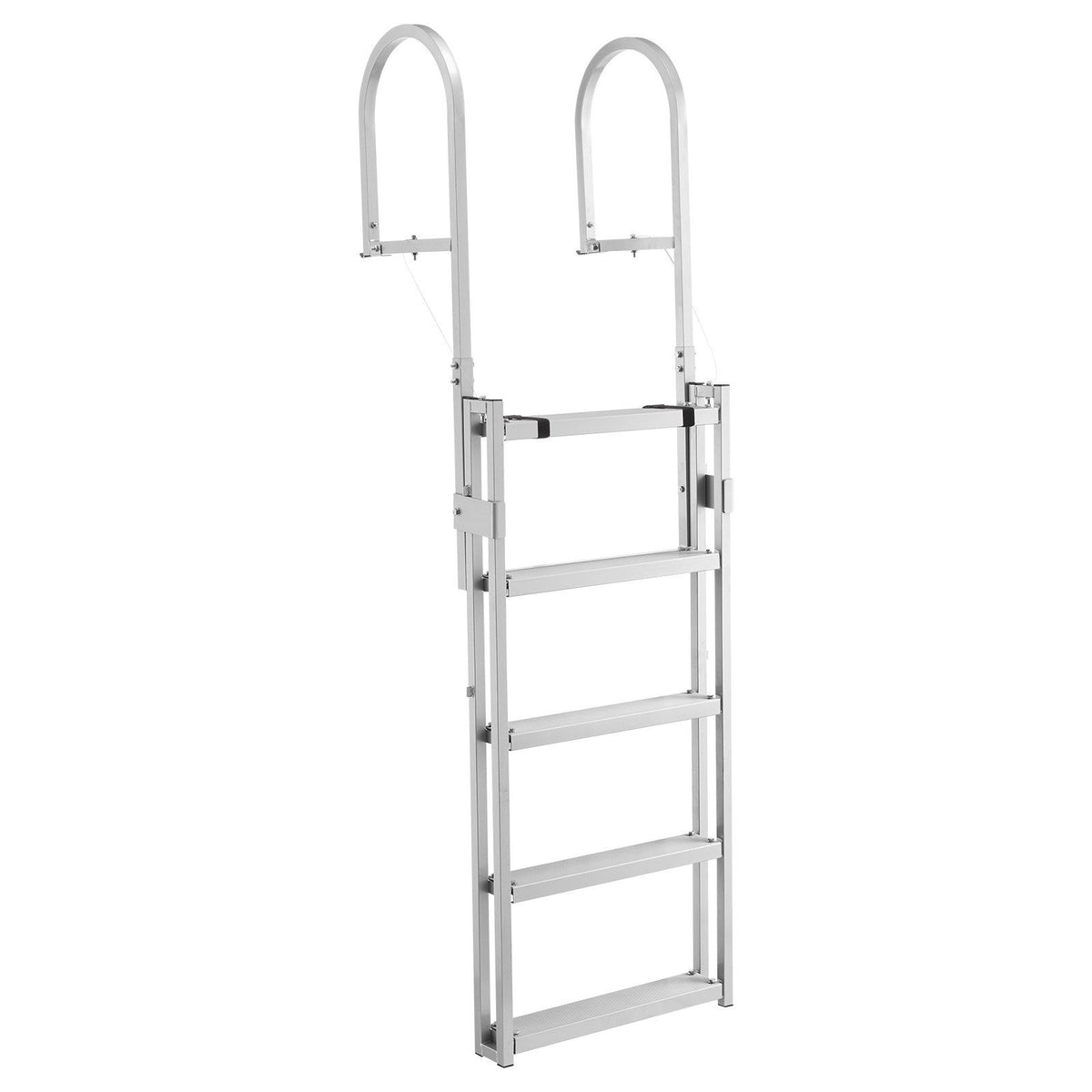Retractable Dock Ladder, 5 Steps, Aluminum Alloy Pontoon Boat Swim Ladder, with Non-Slip Wide Steps, 159 kg V952-MTZTSSSWPJ356MH3V001V0